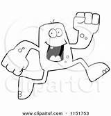 Running Monster Blocky Cartoon Clipart Coloring Thoman Cory Outlined Vector sketch template