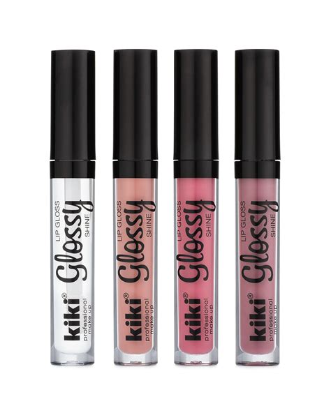 kiki glossy shine lip gloss set     clear lip gloss