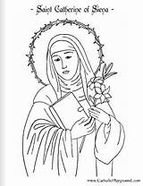 Siena Catherine Catalina Saints Rita Cascia Holy Imagenes Feast Madre sketch template