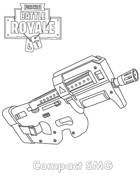 easy fortnite skin coloring pages smg drawings  printable