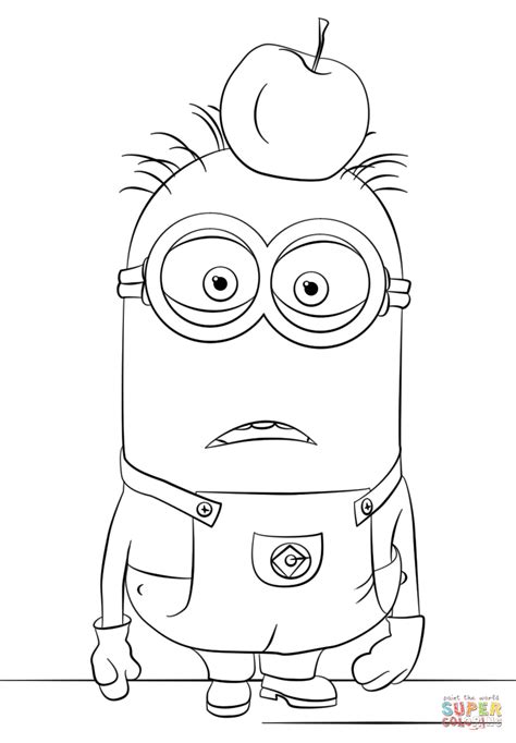 minion tom coloring page  printable coloring pages