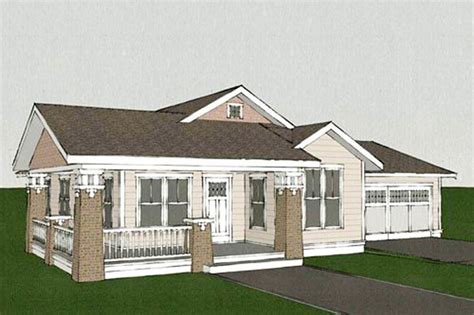 bed bungalow house plan  attached garage ph architectural designs house plans