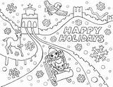 Coloring Holiday Winter Pages Printable Holidays Happy Christmas Card Sleep Big Enjoy Enlarge Click Getcolorings sketch template