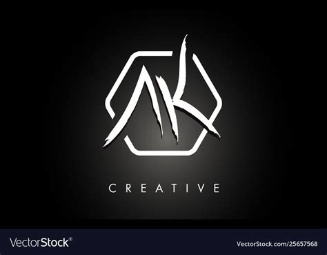 ak   brushed vector letter logo design  creative modern brush lettering texture