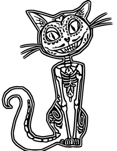 coloring page  day   dead cat