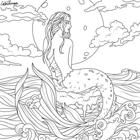 pin  nupur bhatnagar  devian art mermaid coloring pages love