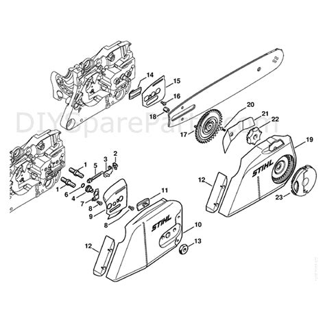 stihl ms  chainsaw ms  bz parts diagram chain tensioner