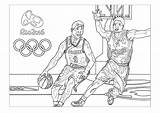 Coloring Basketball Olympic Rio Games Olympics Adult Pages Sport Adults sketch template