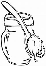 Coloring Pages Spoons Wooden sketch template