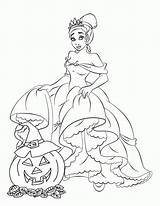 Coloring Princess Pages Halloween Popular sketch template