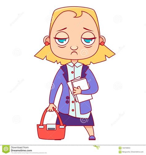 Tired Business Woman Stock Vector Illustration Of Blonde