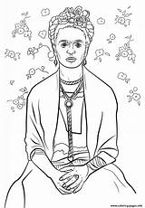 Kahlo Coloring Frida Pages Printable sketch template