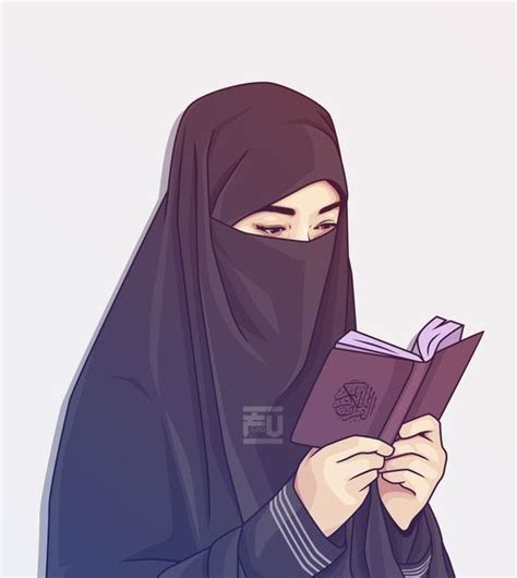 gambar animasi wanita muslimah