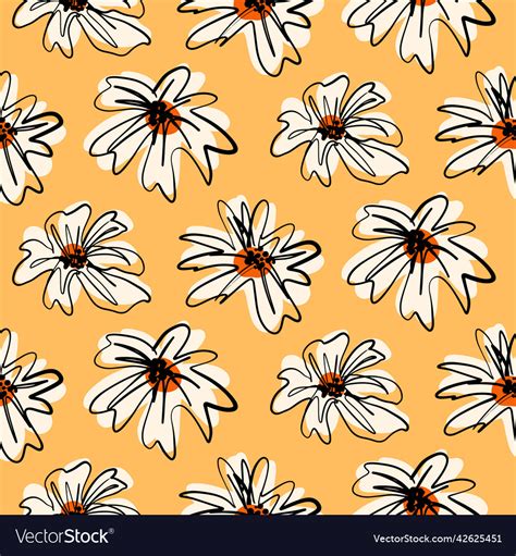 daisy flower seamless pattern royalty  vector image