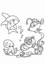 Para Mar Zee Calamar Dibujo Colorear Haai Kleurplaat Rape Con El Inktvis Met Coloring Squid Shark Monkfish Sea Tiburón Kleurplaten sketch template