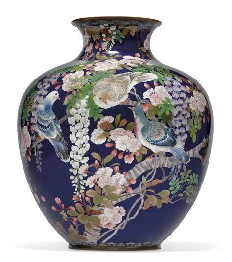 large japanese cloisonne enamel vase meiji period