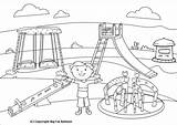 Playing Playground Park Drawing Coloring Children Clipart Kids Swing Pages Outline Slide Drawings Kid Worksheets English Printable Clip Getdrawings Getcolorings sketch template