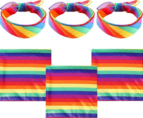 dxnona 6pcs pack unisex scarf rainbow bandanas gay pride
