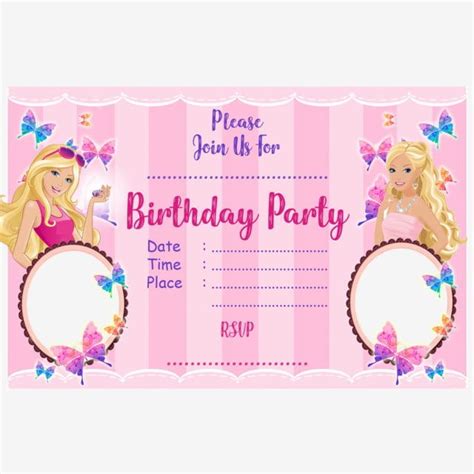 barbie birthday invitation card birthday invitation card