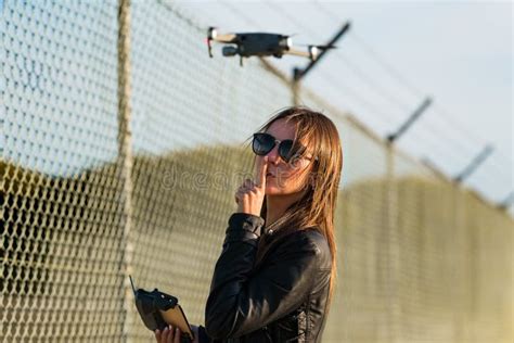 woman flies drone    allowed  flying allowed fly  quadrocopter