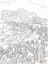 Jericho Coloring Joshua Pages Battle Walls Capture Printable Jordan River Wall Crossing Clipart Para Jerico Colorear Bible Drawing Falling Josue sketch template