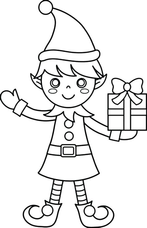 christmas elf coloring pages printable  getcoloringscom
