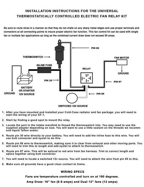 pin relay wiring diagram  fan