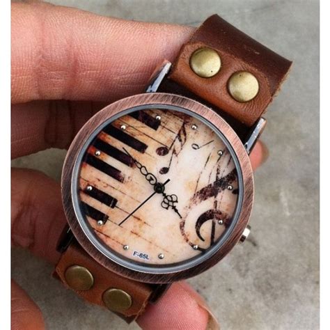 handmade piano music retro leather watch retro watches