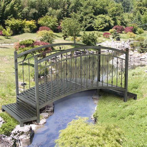 sunjoy yvonne 7 5 steel garden bridge