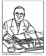 Truman Harry Pages Coloring President Presidents sketch template