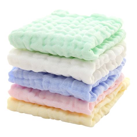 pc baby washcloths  sensitive skin washcloths cotton towels gauze square towel  colors