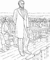 Lincoln Gettysburg Presidents Delivers Abrahama Lincolna Kolorowanka Kategorii sketch template
