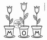 Mothers Coloring Mother Mom Pages Happy Printable Flowers Kids Birthday Drawing Drawings Flower Color Clipart Draw Print Book Clip Sheets sketch template
