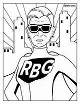 Coloring Rbg Ruth Ginsburg Bader Pages Notorious Book Printable Color Feminist Dreams Sheknows History Call Phone Adult sketch template