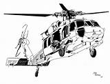 Drawings Drawing Coloring Helicopter Pages Military Airplane Blackhawk Mh Sikorsky 60s Ink Helicopters Colouring Two Line Aviation Aircraft Combat Squadron sketch template