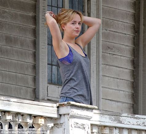 Dakota Johnson Slips Into Racy Underwear For Balcony Scene As She Films