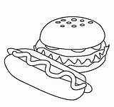 Comida Hotdog Nuggets sketch template