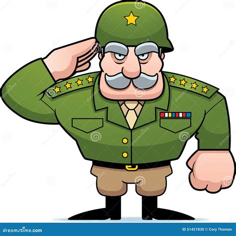 cartoon military general salute stock vector image