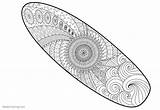 Surfboard Coloring Pages Pattern Printable Kids Color Adults Print sketch template