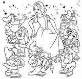 Dwarfs Seven Snow Coloring Pages Printable Disney Music Kids sketch template