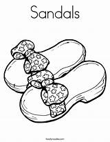 Coloring Shoes Sandals Slippers Pink Shoe Girls Pages Printable Summer Buckle Outline Kids Template Print Twistynoodle Built California Usa Gif sketch template