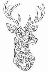 Mandalas Reindeer Colorier Bohemian Urbanthreads Trace Hirsch Patrones Sobres Siterubix Embroiderydesigns Lobos sketch template