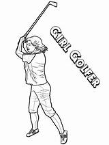 Playing Jugando Golfer Onlinecoloringpages Jugadora sketch template