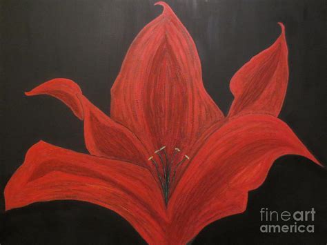 Red Hot Lily Mezzaluna Party Room Painting By Sandra Spincola Fine