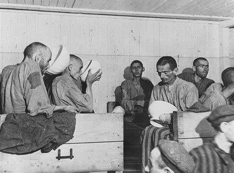 survivors in the infirmary barracks for jewish prisoners in the ebensee