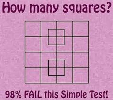 Brain Teaser For The Smart People How Many Squares Can You See
