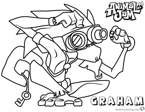 animal jam coloring pages graham  printable coloring pages