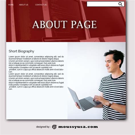 page  template  psd mous syusa