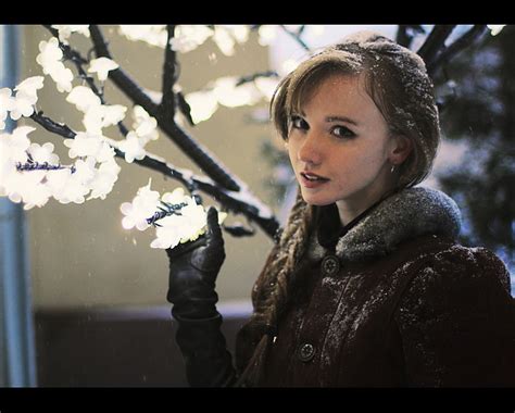 Hd Wallpaper Model Olesya Kharitonova Redhead Snow Wallpaper Flare