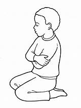 Prayer Kneeling Praying Clipart Child Coloring Boy Lds Pages Drawing People Kneel Printable Cliparts Young Primary Children Color Little Jesus sketch template